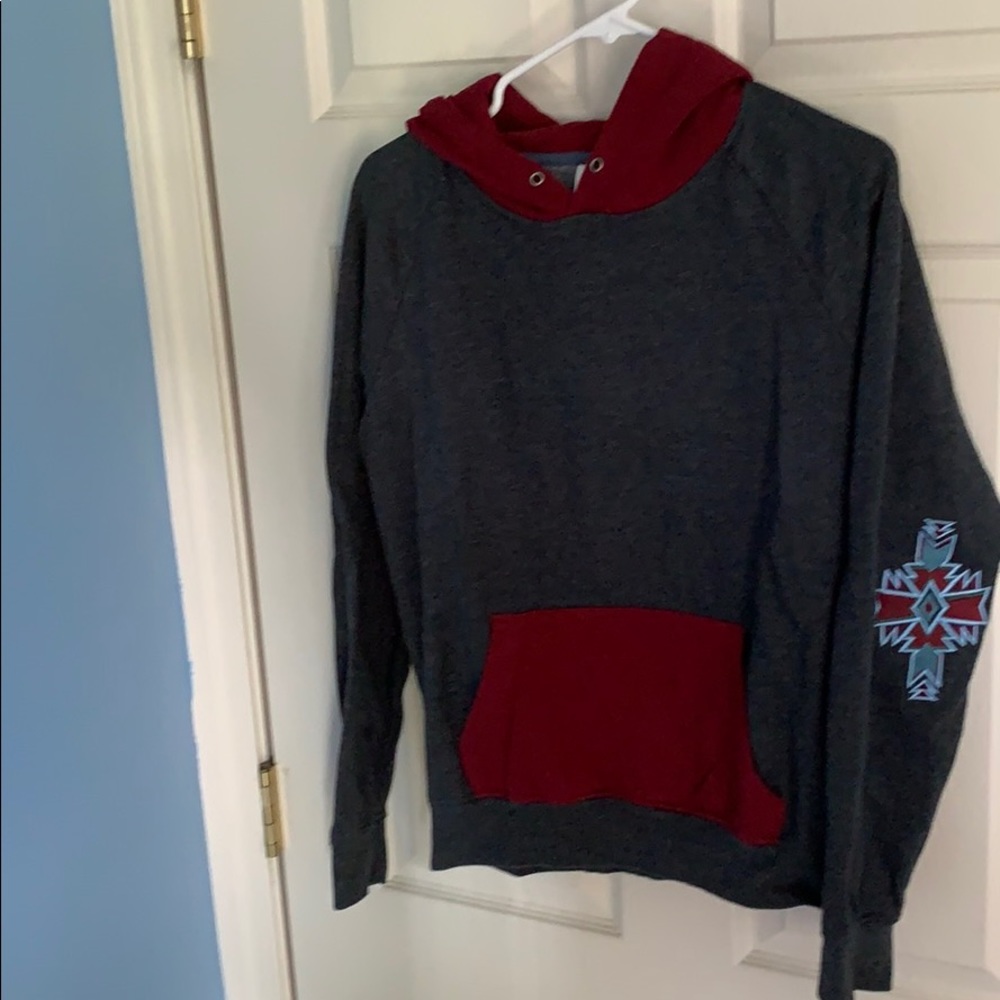 Color block hoodie with elbow patches